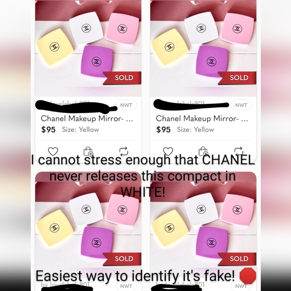 How to Recognize AUTHENTIC CC Compact Mirrors, & NON-AUTH. 🖤is$46 on CHANEL RN! - Picture 16 of 16